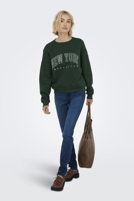 Only onlsweat life l/s crew o.size state